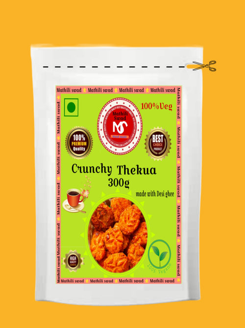 Mathili Swad Crunchy Thekua 300g – Traditional Bihari Sweet Snack | Handmade with Desi Ghee"